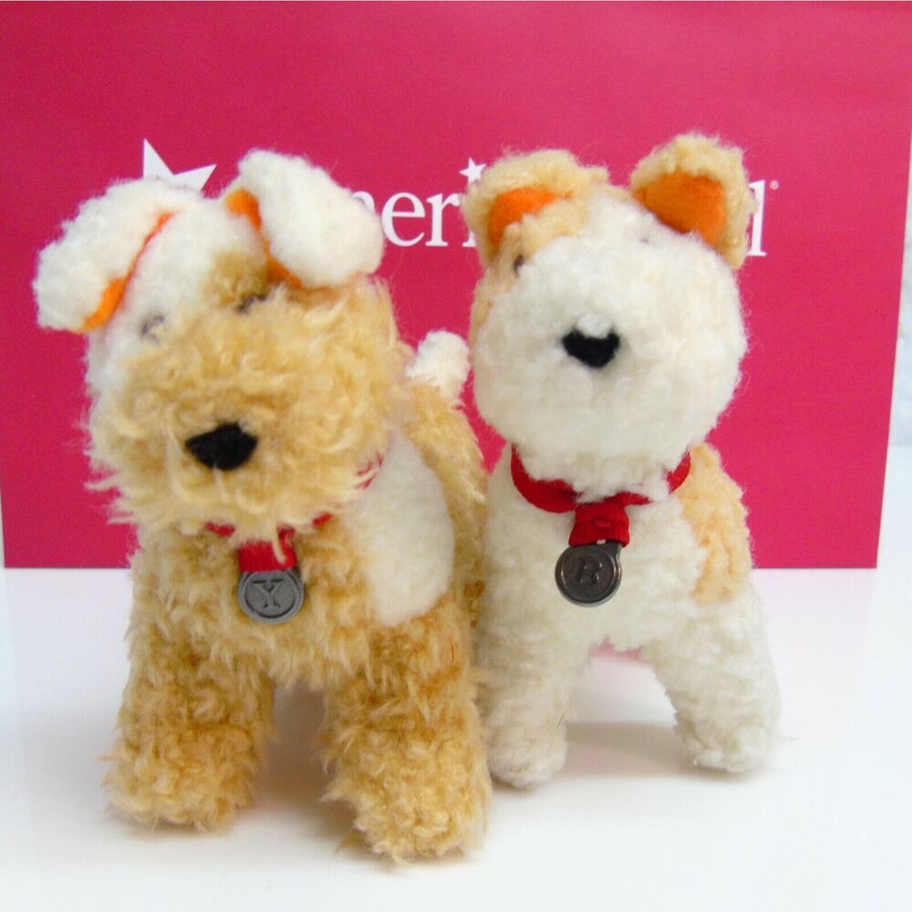 American Girl Doll Emily's YANK + Molly's BENNETT Terrier Puppy Dog Plush Pets 2
